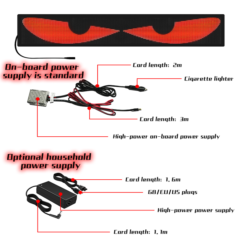 Animiertes Scrollen Programmable Bare Blinkende Text Graffiti LED Flexible Display RGB 5V Led Eyes for Trucks