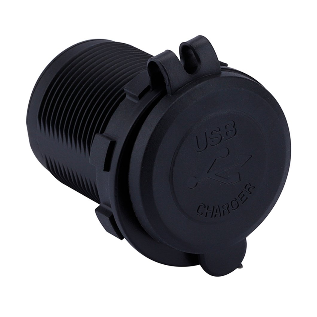 Waterproof LED Light Ring 3.1A Dual Port Socket Mobile Phone USB Car Charger for Car Motorcycle Bus Boat Marine Truck Bike