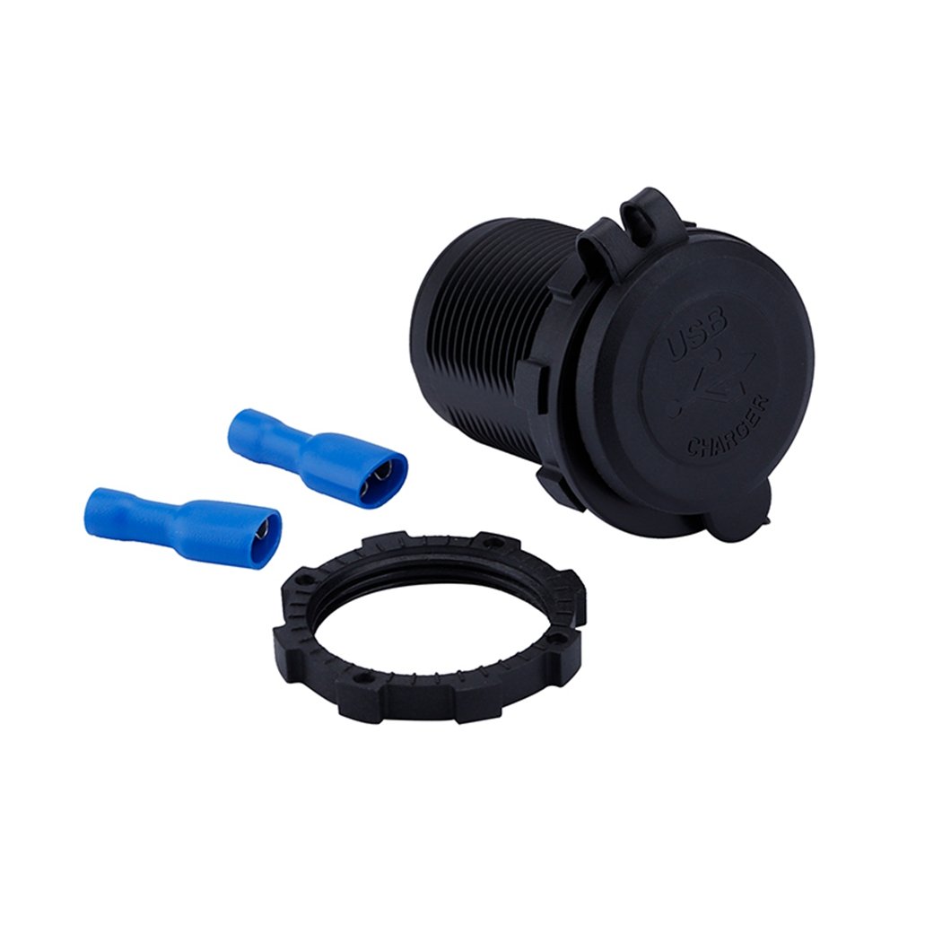 Waterproof LED Light Ring 3.1A Dual Port Socket Mobile Phone USB Car Charger for Car Motorcycle Bus Boat Marine Truck Bike