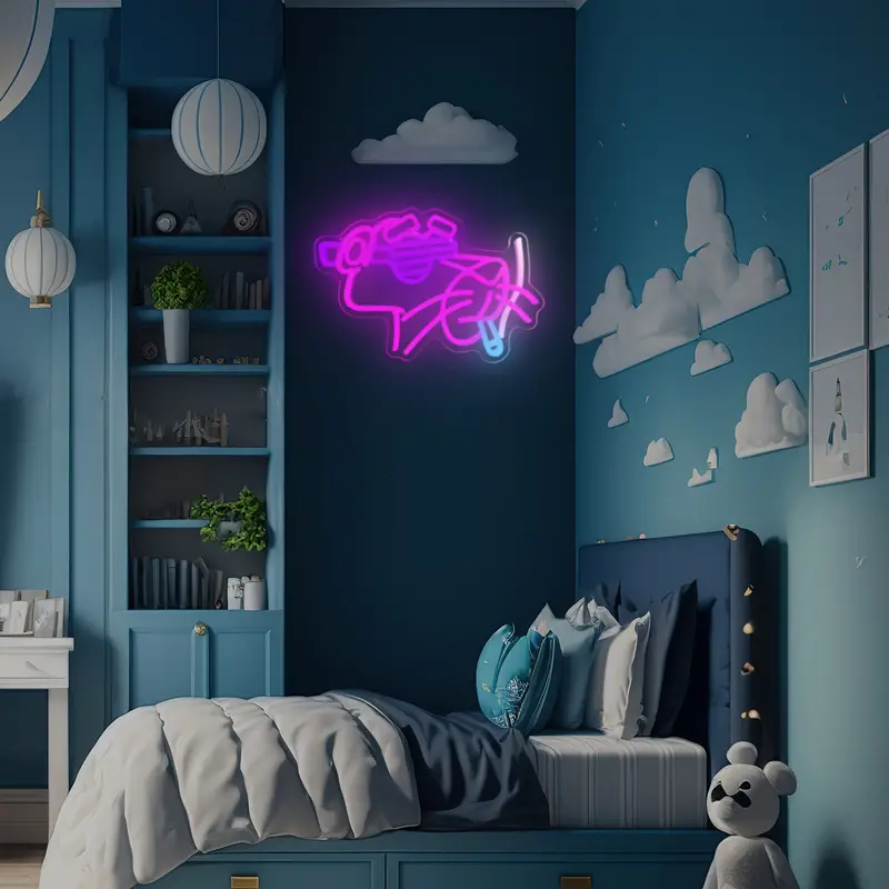 Free Design Custom Fast Delivery Flexible Diy Game Room Neon Sign Anime for Game Room Internet Cafes Decor Smoking With Glasses