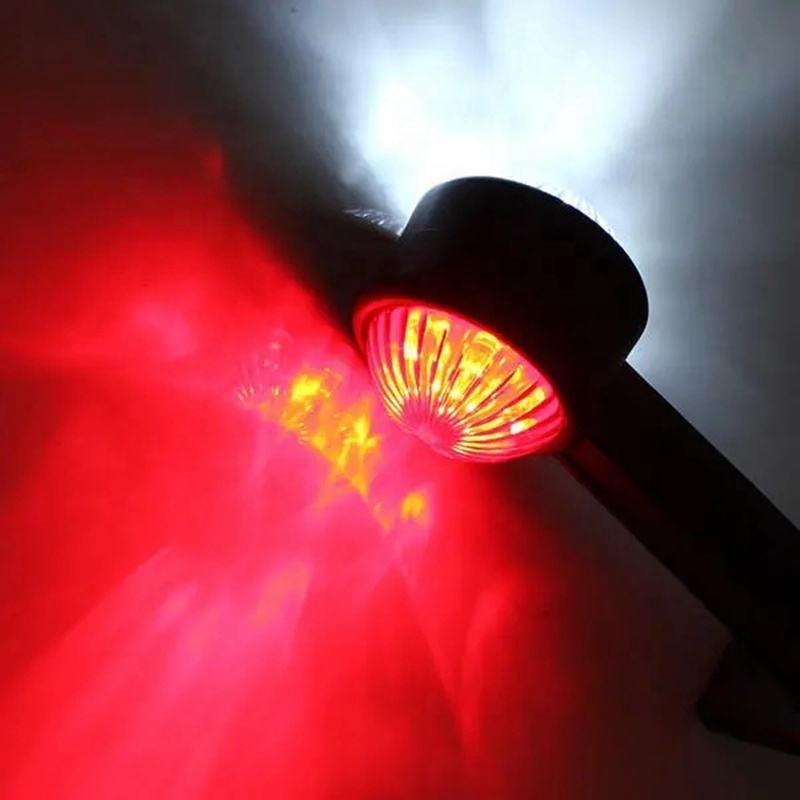 E-mark Trailer Truck Tractor Double Face Indicator Position Light Red White Clearance Rear Side Marker Stalk Lamp 12v 24v