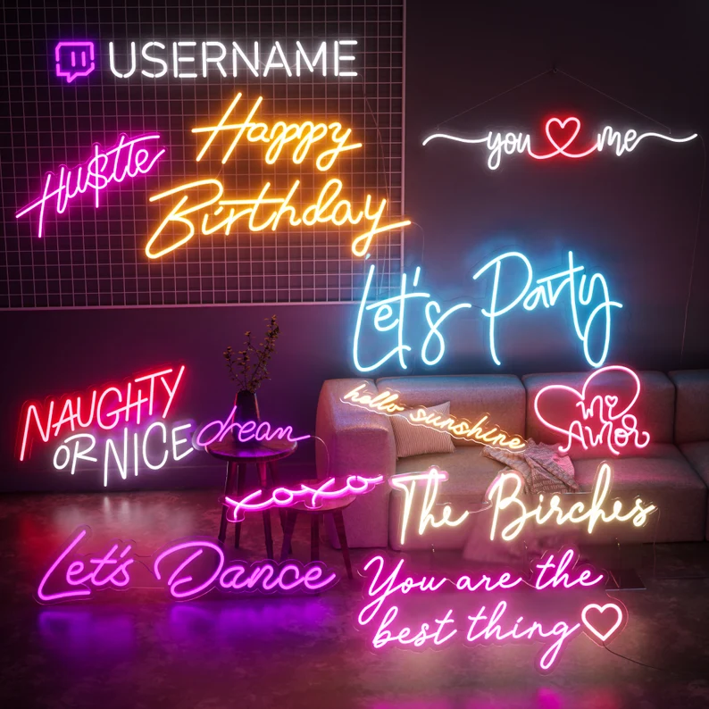 Drop Shipping 2022 Popular Led Advertising Custom Neon Light Signs Custom Neon Sign for Wedding Bar Party Decoration