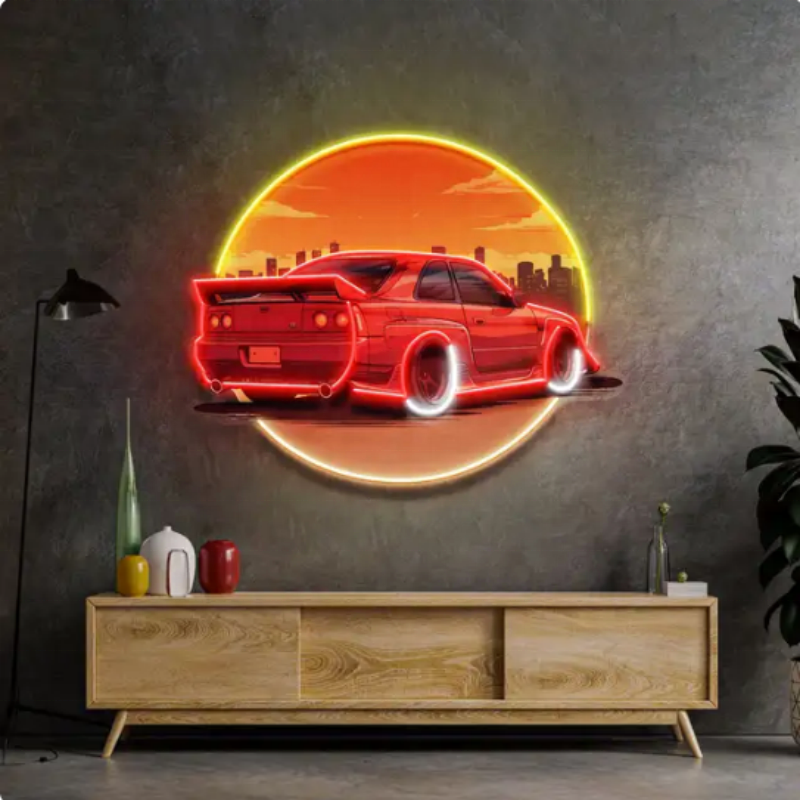 UV Printed Led Neon Sign Store Business logo Design Car Shape Led Light up Sign Signboard Design Neon Light for Wall Decor
