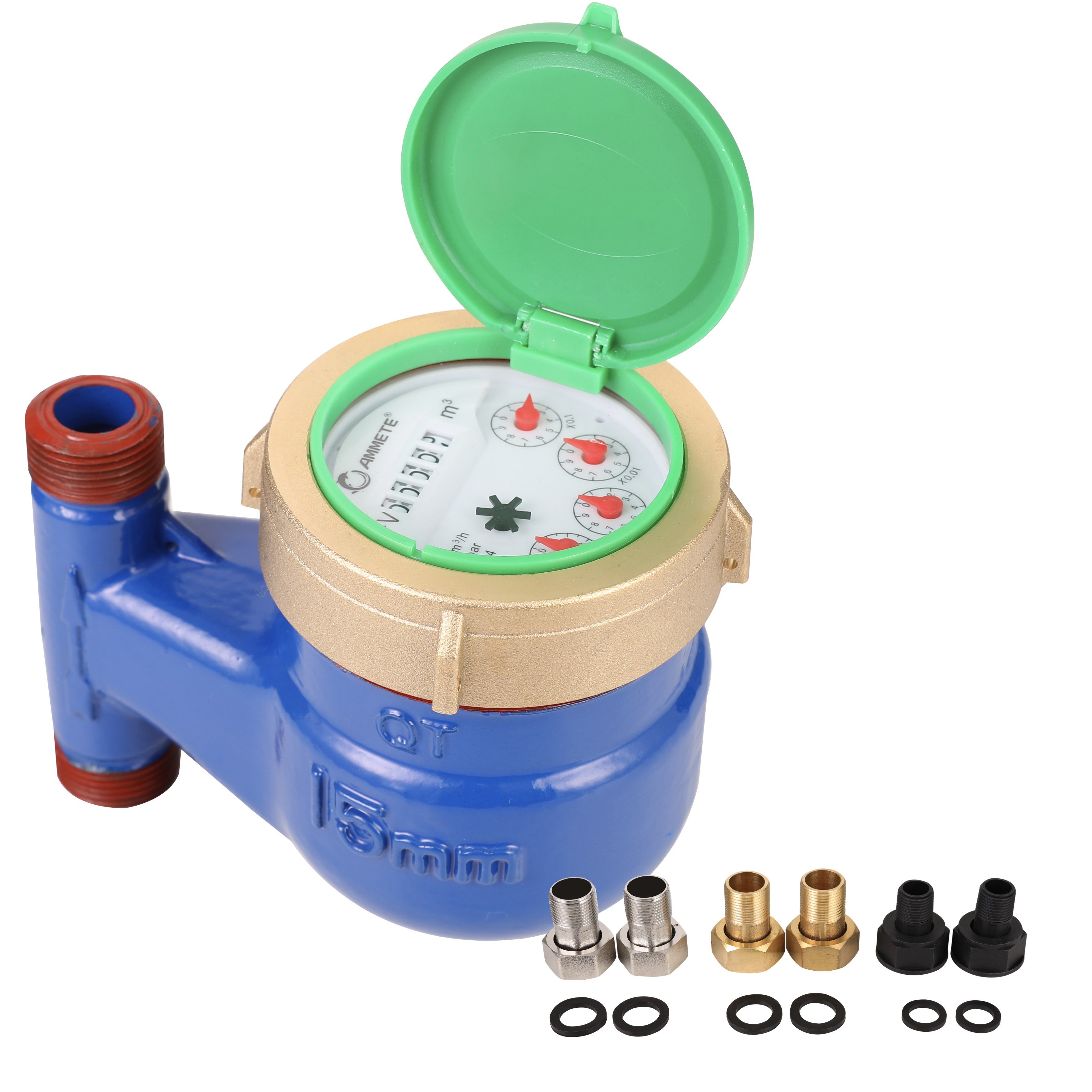 Cast Iron Water Meters Multi Jet Dry Dial Register Water Meter 1/2 Inch for Household Use