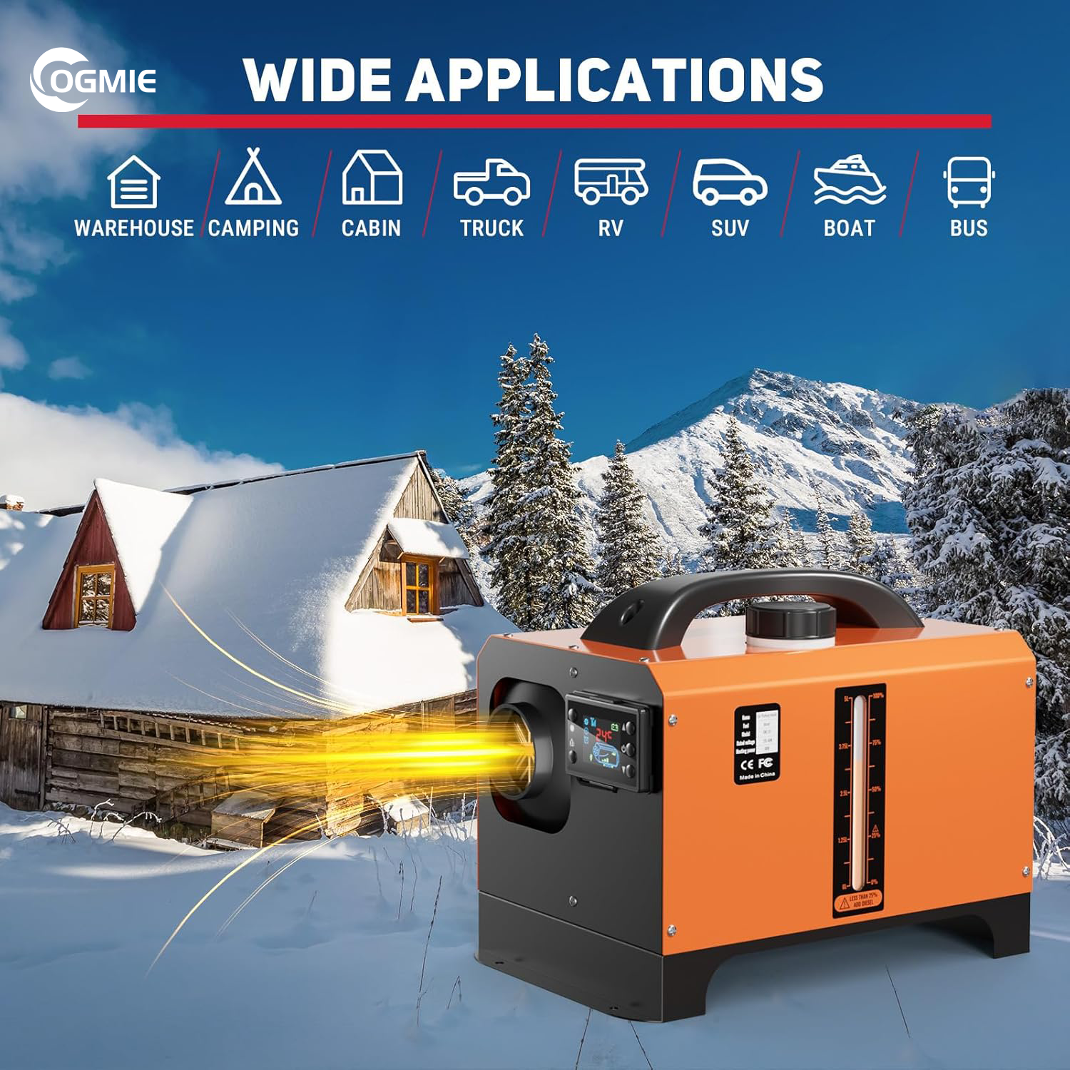 OGMIE Factory Direct Cheap Price 12v/24v/220v Bluetooth Diesel Air Conditioner New 2kw/5kw/8kw for Cars Boats Buses Trucks