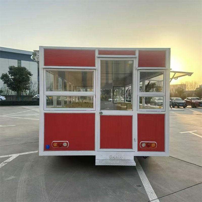 Mobile Multifunctional Fast Food Truck, Iron Plate Food Bus Truck, RV, Fried Food Stall Cart, Breakfast Cart, Snack Cart