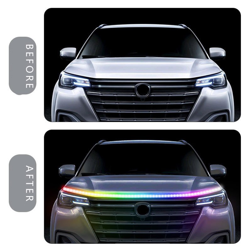 Yosovlamp Car Hood LED Decoration Daytime Running Light Machine Cover Gap Light Guide Strip Atmosphere Racing Flow Light