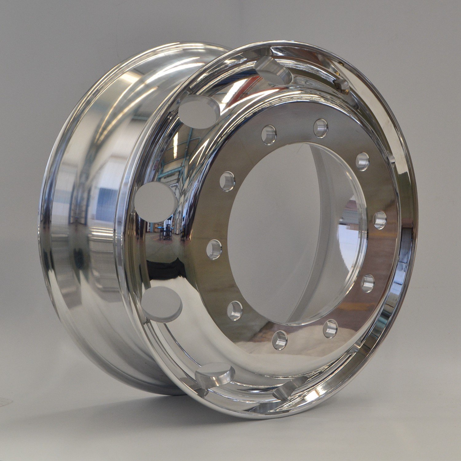 22.5*8.25 Inch 10 Lug Truck Wheels Forged Aluminium Rims Polish Both Sides PCD335 CB281.2