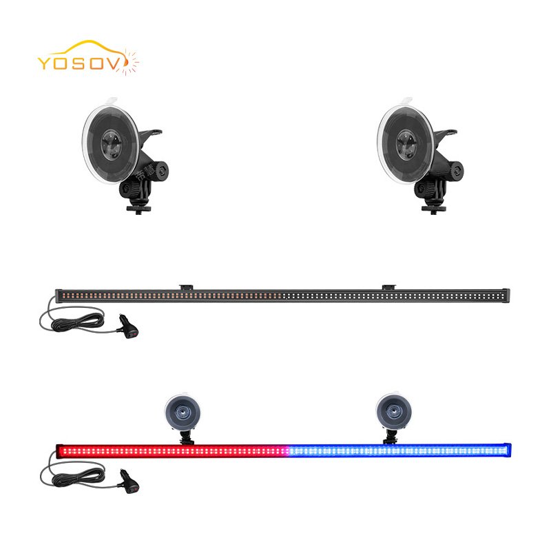 Yosovlamp Car Front and Rear Windshields Modified with LED Ranger Long bar Lights 82cm Multifunctional Roof Warning Lights