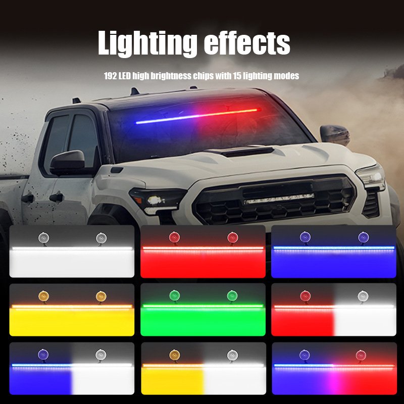 Yosovlamp Car Front and Rear Windshields Modified with LED Ranger Long bar Lights 82cm Multifunctional Roof Warning Lights