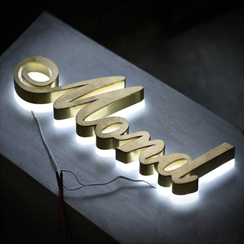 Customized Building Commercial Office 3D Backlit Letters Outdoor Commercial Letters LED Stainless Steel Acrylic Signage