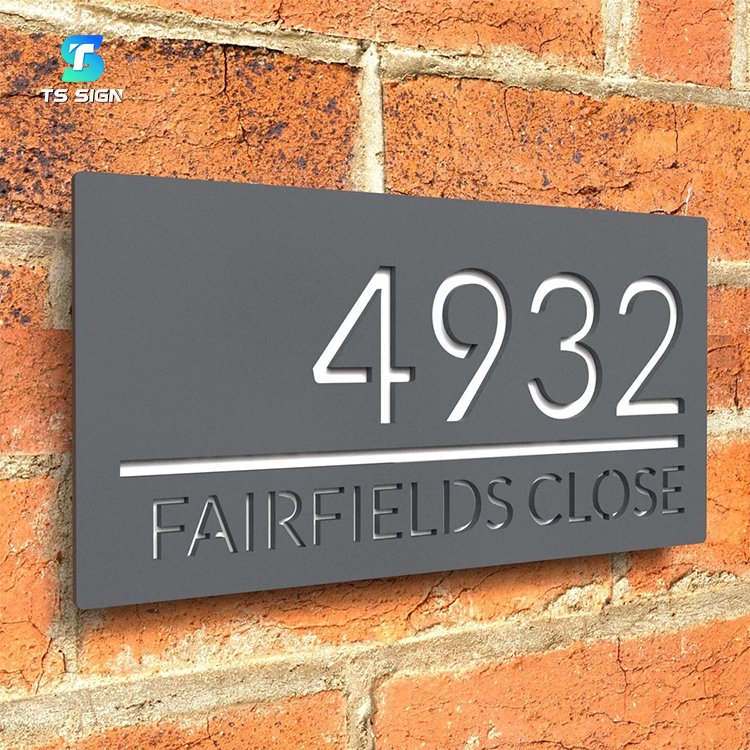 Customized House Street Name Acrylic Door Plate Outdoor Address Number 3D Sign