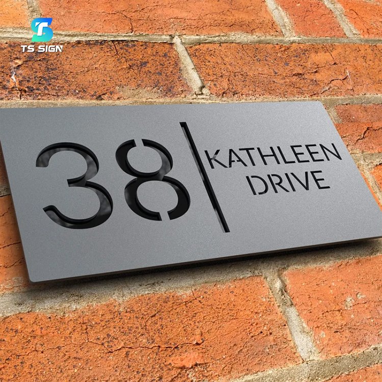 Customized House Street Name Acrylic Door Plate Outdoor Address Number 3D Sign