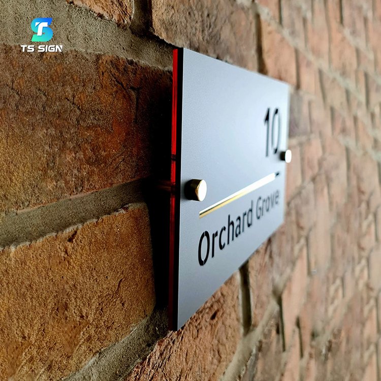 Customized House Street Name Acrylic Door Plate Outdoor Address Number 3D Sign