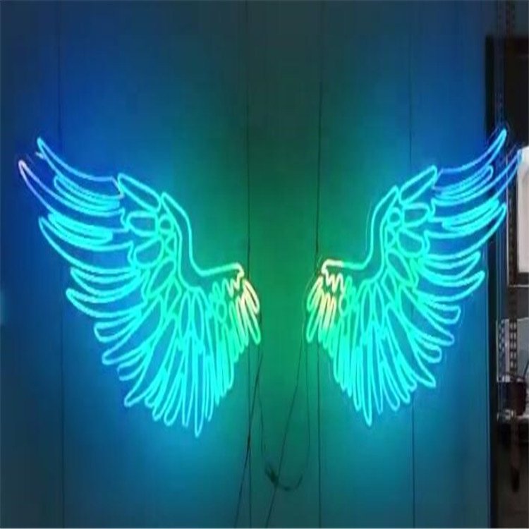 Beautiful Outdoor Neon Sign Hanging Wall RGB Lights Custom Large Neon Sign Wing Neon for Decoration