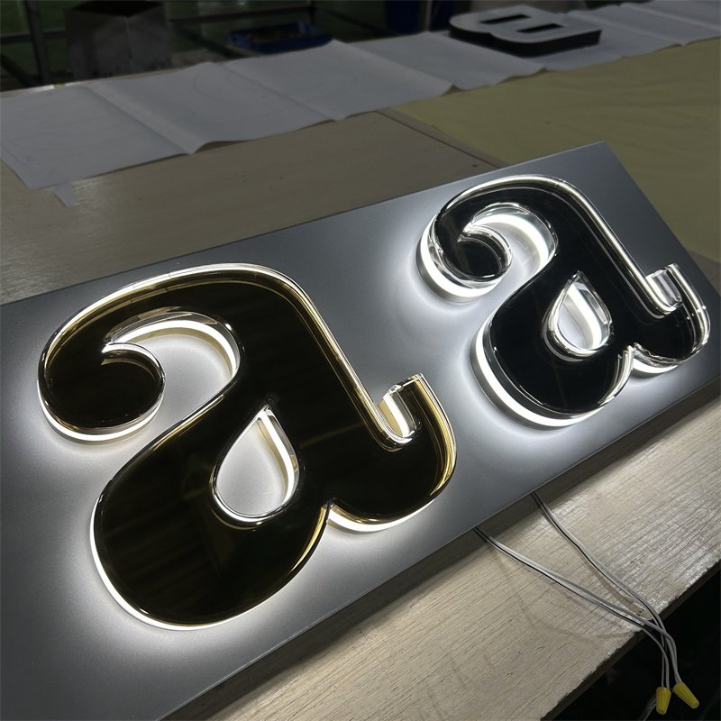Customizable Sign Business Reception Led Signs 3d Signage Metal Logo Backlit Store Front Sign Channel Letter