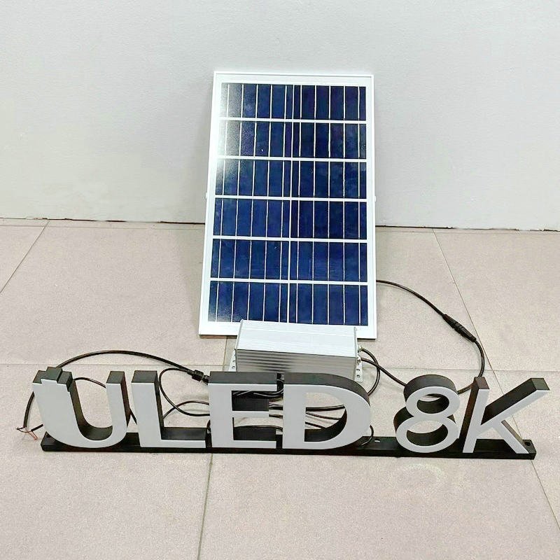 Custom Waterproof Outdoor Solar Led Sign Business Signs logo 3D Led Channel Letter Solar Light Store Front Sign