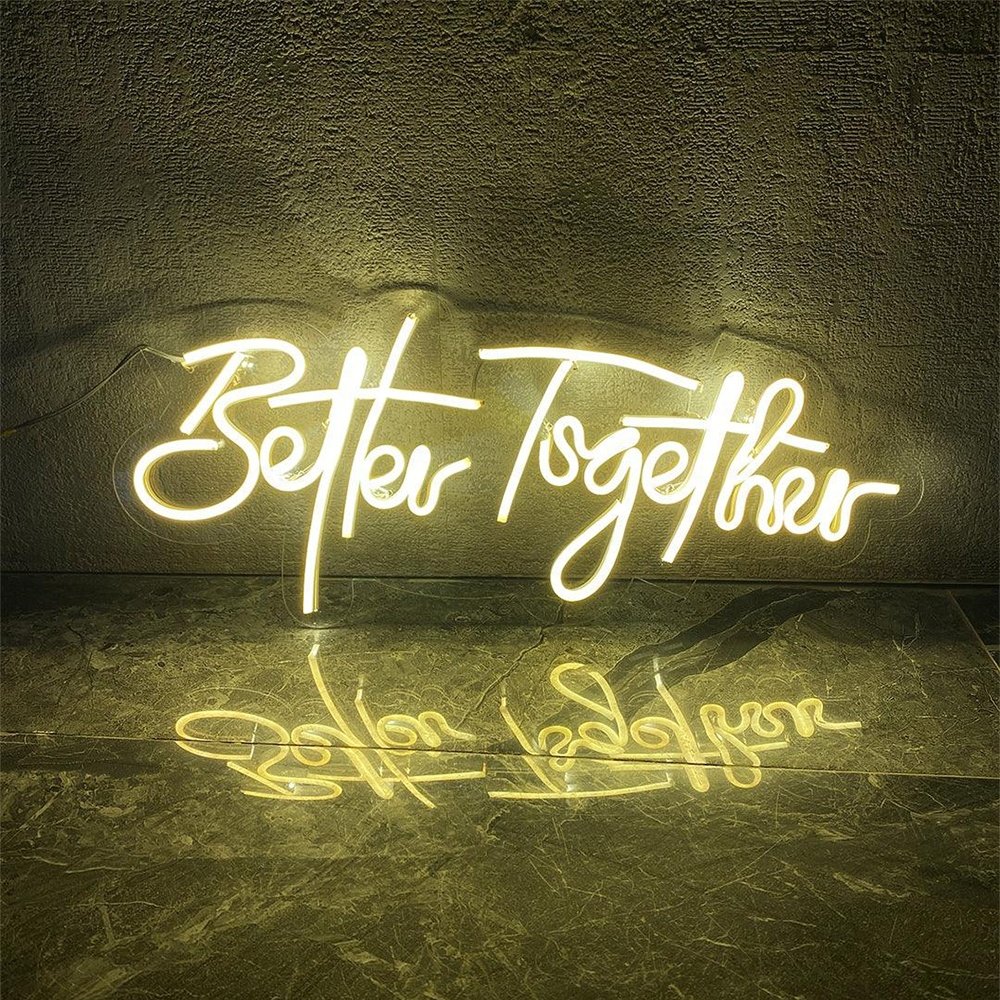 Hot Sale CustomWarming Inner Decoration Led Neon Sign Party Wall Lighting Decoration Better Together Light up Sign for Sale