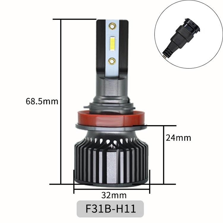 High Standard Best Black H8 H9 H11 Auto Headlamps Car Headlight Lights Aluminum
