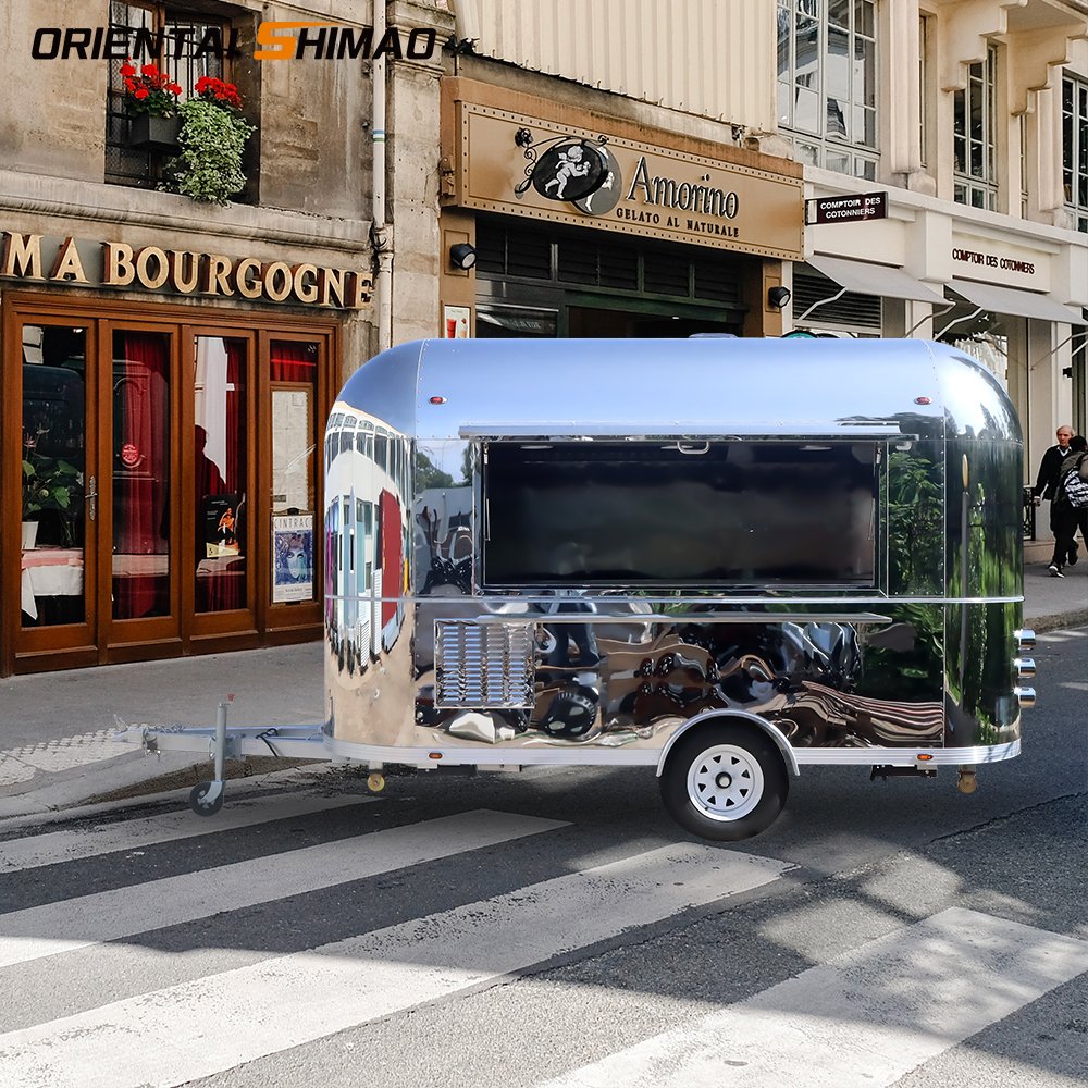 High Quality Square Food Trailer Kiosk Snack Coffee Mobile Retail Food Trailers Lunch Baked Potato Cart Food Trucks