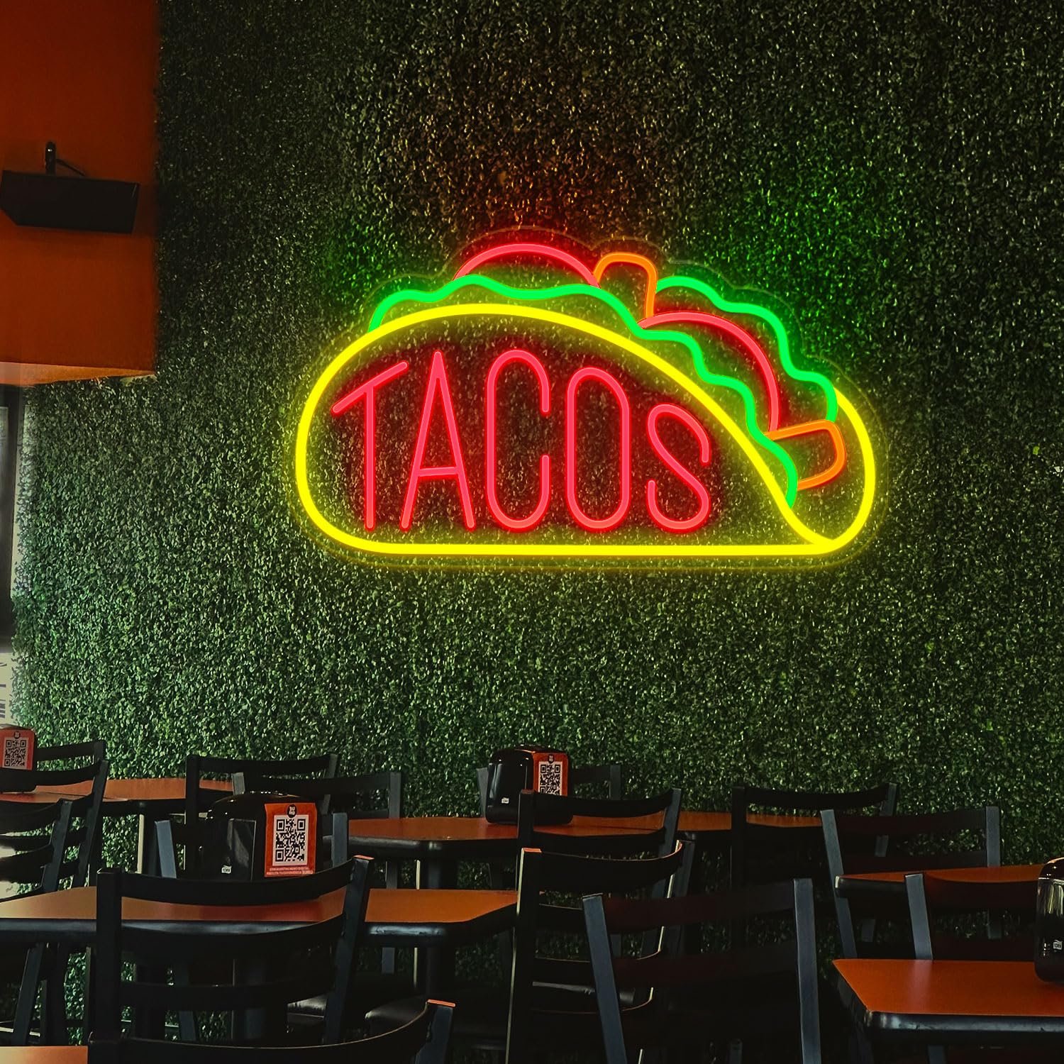 Tacos LED Sign Dimmable LED Neon Signs for Wall DecorationTortilla Tacos Shop Beer Bar Pub Restaurant Christmas Decoration