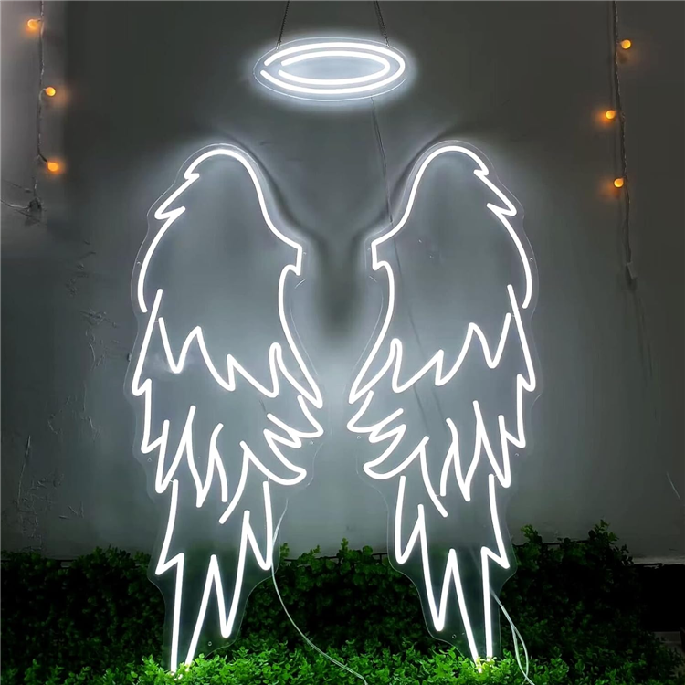 Angel Wings Neon Flex Custom Logo Acrylic for Shop Room Decoration Drop Shipping Led Neon Sign
