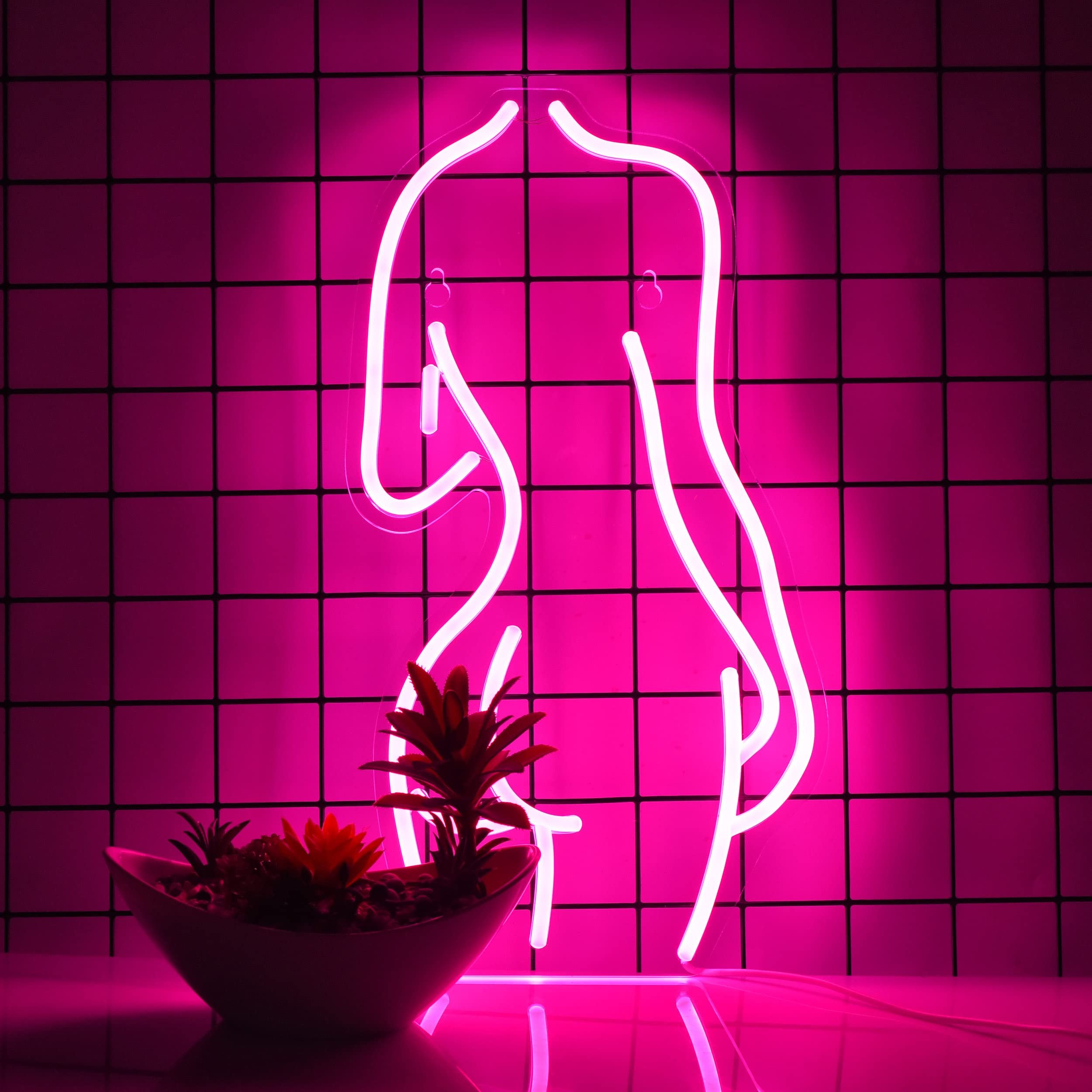 Lady Back Neon Signs LED Night Lights USB Connected Decorative Sign Bedroom Man Cave Room Bar Pub Store Club Garage Home Party