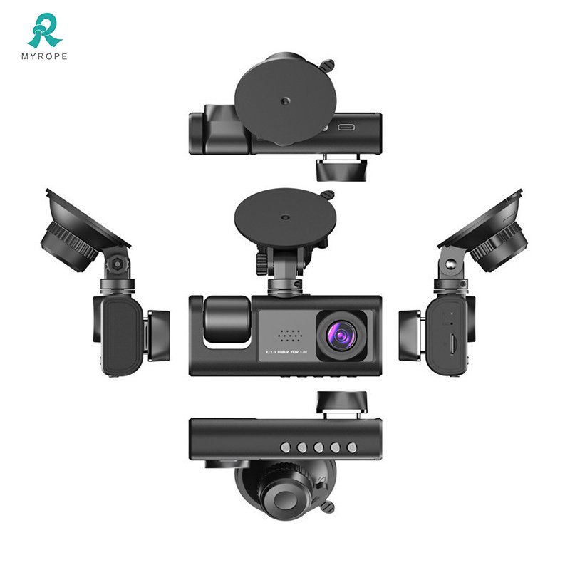 Windshield Camera for Cars Automotive Accessories Vehicle Dashcam 1080P 3 Channel Cameras
