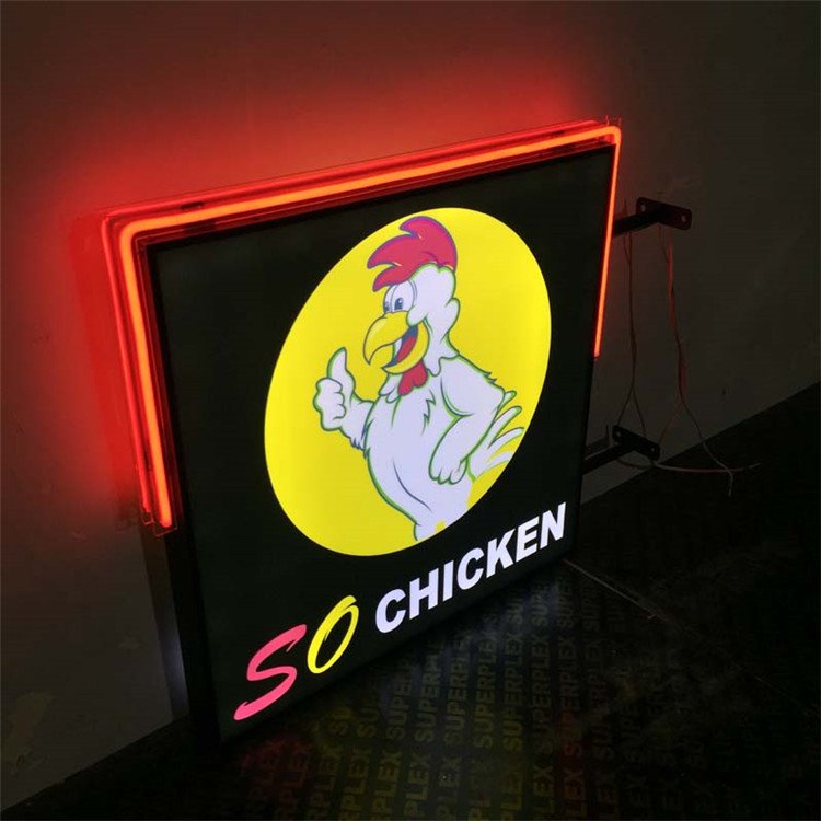 3D Flat Acrylic Light Stainless Steel Letter Signs Waterproof LED Light Box