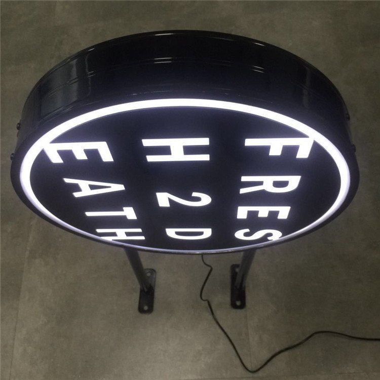 3D Flat Acrylic Light Stainless Steel Letter Signs Waterproof LED Light Box