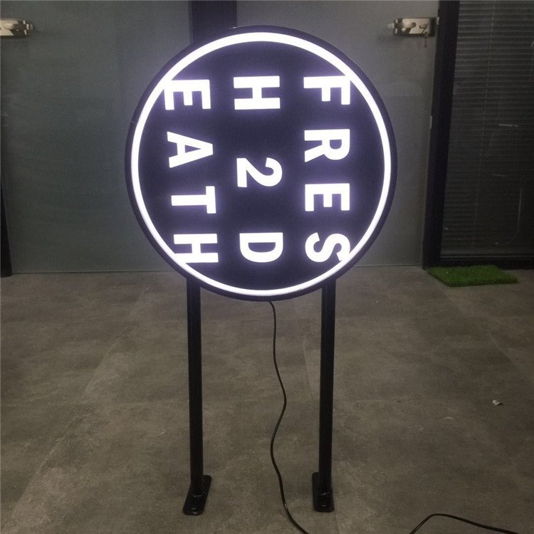 3D Flat Acrylic Light Stainless Steel Letter Signs Waterproof LED Light Box