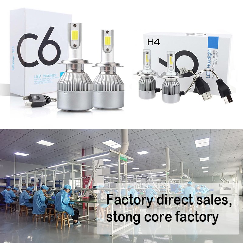 GVIEW C6 High Power LED Headlight Bulb New 3800LM 36W H4 H7 9005 9006 High/Low Beam H11 Car LED Headlights Luces LED