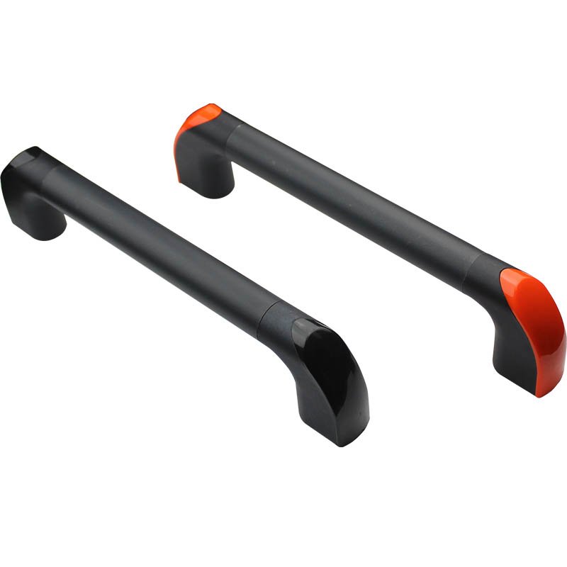 Heavy Duty Black Handle Grips for Bus and Railway Durable Pull Handles Hardware for Industrial Cabinets