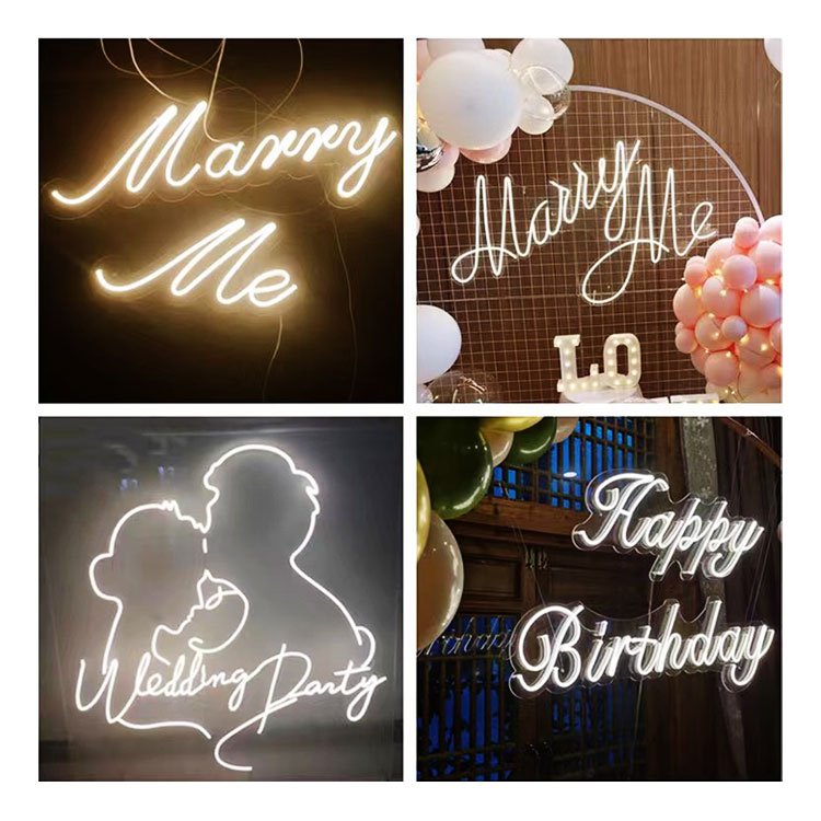 Weeding Neon Decoration Custom Design 3D Letter Marry Me & Better Together & Lets Party LED Sign