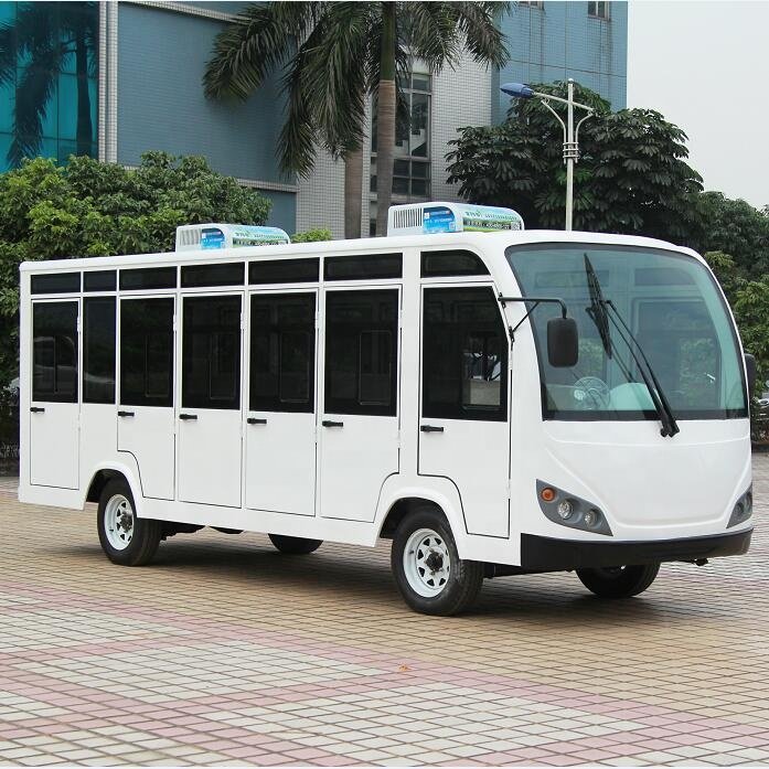 High-End Customized Street Legal 4 Wheels Enclosed 96V Controller 23 Person Sightseeing Electric Bus