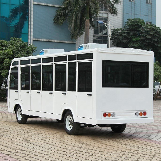 High-End Customized Street Legal 4 Wheels Enclosed 96V Controller 23 Person Sightseeing Electric Bus