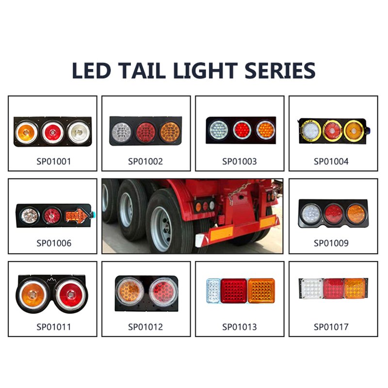 12v-24v Parts Truck Trailer Light Super Bright Round Led Side Marker Truck Tail Light Brake Reverse Led Lamp