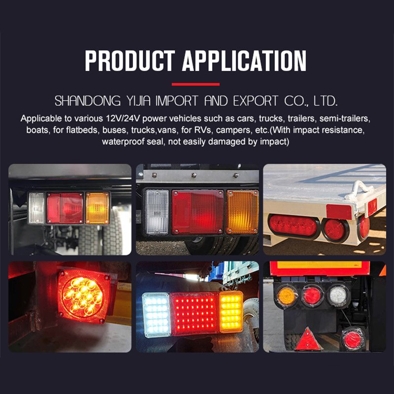 12v-24v Parts Truck Trailer Light Super Bright Round Led Side Marker Truck Tail Light Brake Reverse Led Lamp