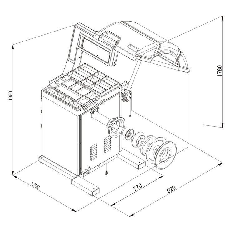 SM-138B Truck and Bus Wheel Balancer Machine with the Car or Truck Conversion Function Key Include Protective Cover