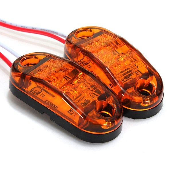 2led Side Marker Indicator Light 12v/24v Vehicle Bus Truck Trailer Lamp Hyaline Test Car Accessories Amber White Red Green