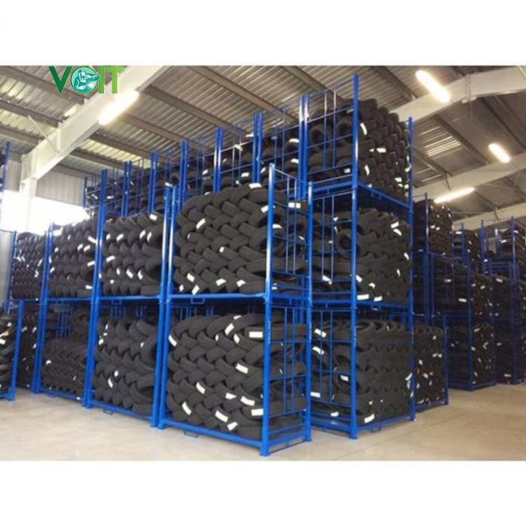 VOIT Heavy Duty Stackable Folding Steel Truck Tire Pallet Rack