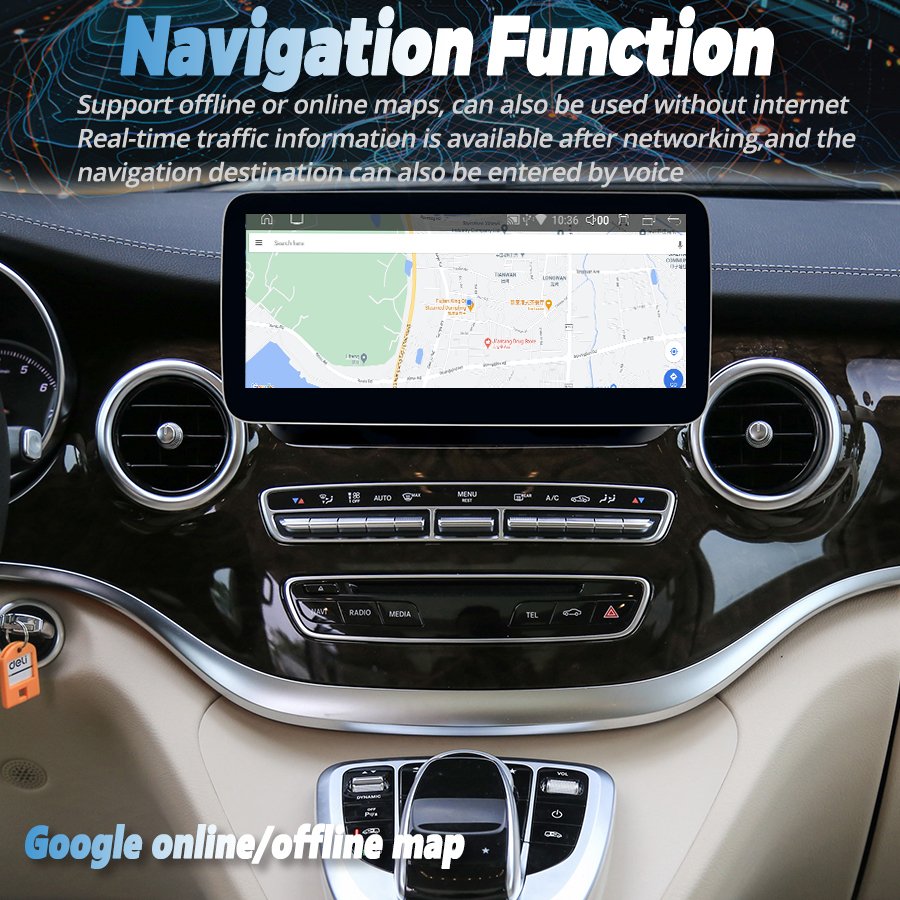 For Mercedes Benz V-Class W447 V260 V250 V220 Android 13 Qled Screen CarPlay GPS Navigation Car Radio Multimedia Video Player