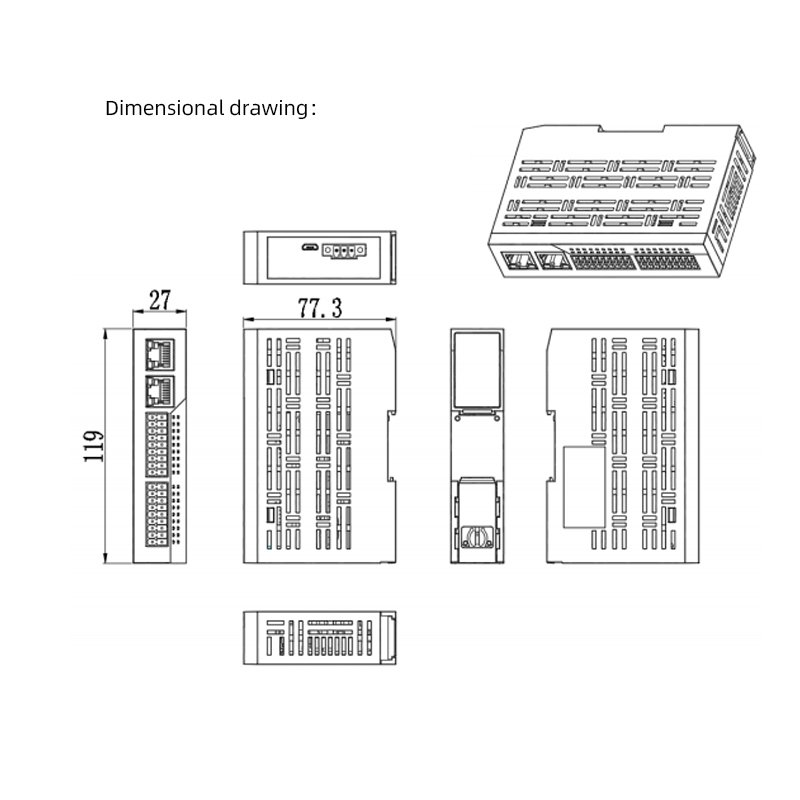 Stepper Drive 12DI 8DO RJ45 LAN Interface Supports 2 Phase 4 Wire Stepper Motors Industrial Ethernet Ethercat Bus Communication