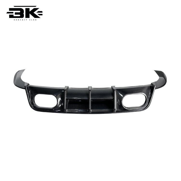 Bra-Bus Style 911 992 Turbo S Upgrade Dry Carbon Fiber Rear Diffuser with Rear Splitter Exhaust Cut-Outs for Porsche 911 992