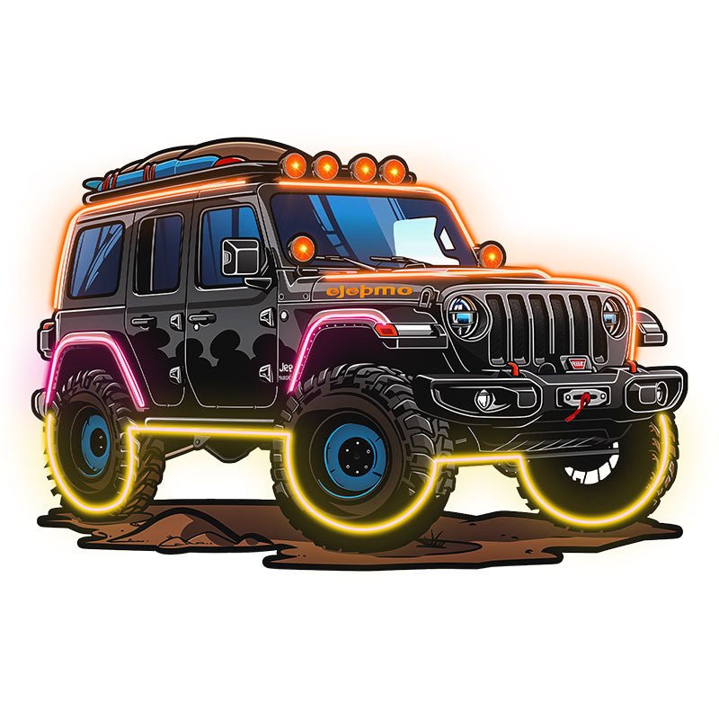 Creative LED Decorative Lights Unique Car Ambient Lights Car Black Jeep Neon Signs Lights Decoration