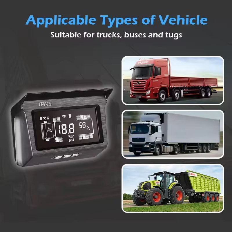 Big Truck 6 Wheel Sensor Solar Truck TPMS for Trucks Bus Wireless Tire Pressure Monitoring System Tire Press