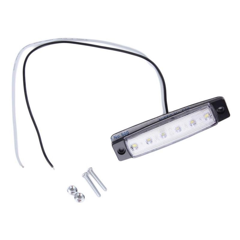Yellow Red White Car External Lights 12V 6 SMD LED Auto Car Bus Truck Wagons Side Marker Indicator Trailer Light Rear Side Lamp