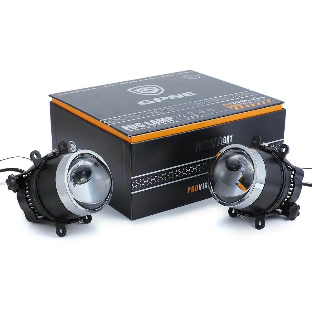 GPNE Led Fog Driving Lights Single Color Dual Colors Bi Led Fog Light for Cars and Motorcycles Bi Led Fog Lamp Projector