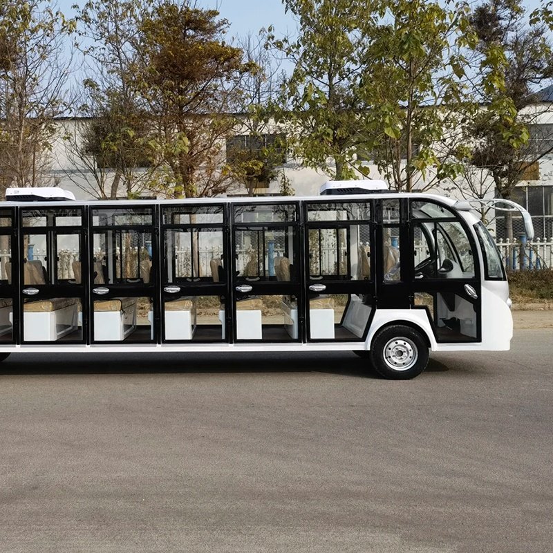 Mini Electric Car Enclosed 23 Seat Electric Tour Car 23 Person 96V Sale Electric Vintage Sightseeing Bus Car