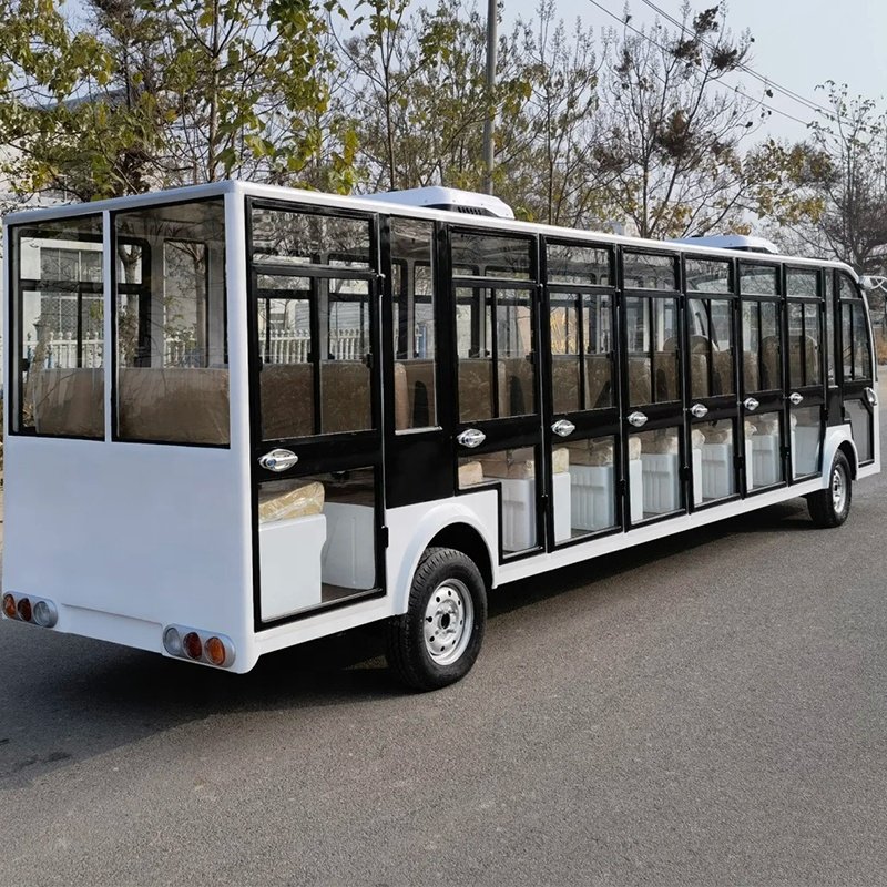 Mini Electric Car Enclosed 23 Seat Electric Tour Car 23 Person 96V Sale Electric Vintage Sightseeing Bus Car